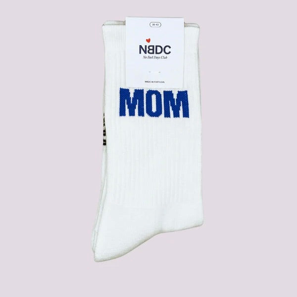 NO BAD DAYS CLUB Socken “Mom” Blau | Mama-Stil in Blau | NO BAD DAYS CLUB