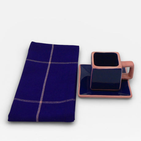 Table Machine Servietten “Tile” 6 Stk. Blue & Pink | 6er-Set | Table Machine