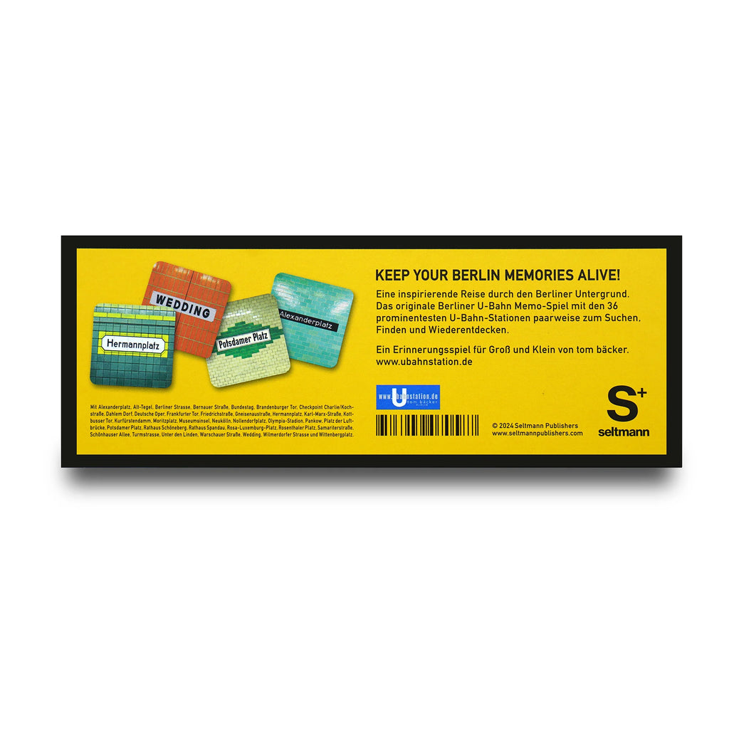 Seltmann Publishers Memospiel Seltmann “U-Bahn Berlin” | Design-Memo mit Berlin-Motiven