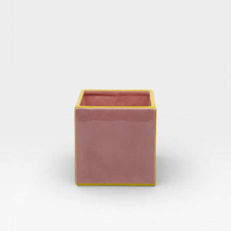 Table Machine Vase “Simple Tile” Pink & Yellow | Minimalistisches Design | Table Machine