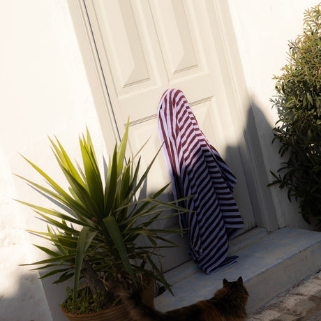 BONGUSTA Badetuch „Naram Wine & Lavender Blue“ | 70 × 140 cm | Bongusta