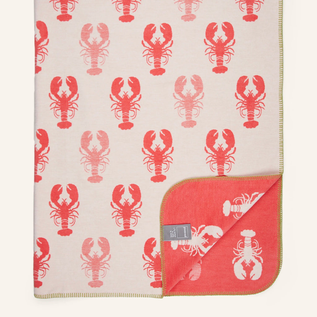 Pad Decke Pad "Lobster" | waschbare Wendedecke in rot/pink (150x200cm)