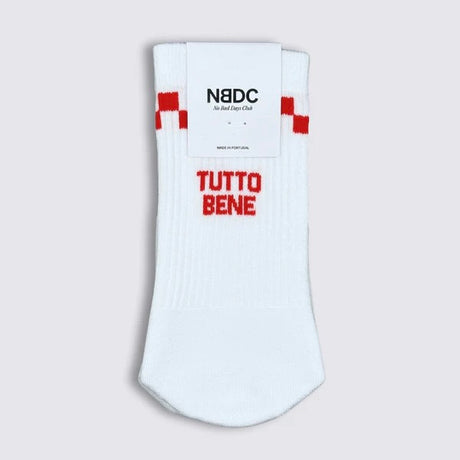 NO BAD DAYS CLUB Socken “Tutto Bene Rosso” | Italienisches Statement in Rot | NO BAD DAYS CLUB