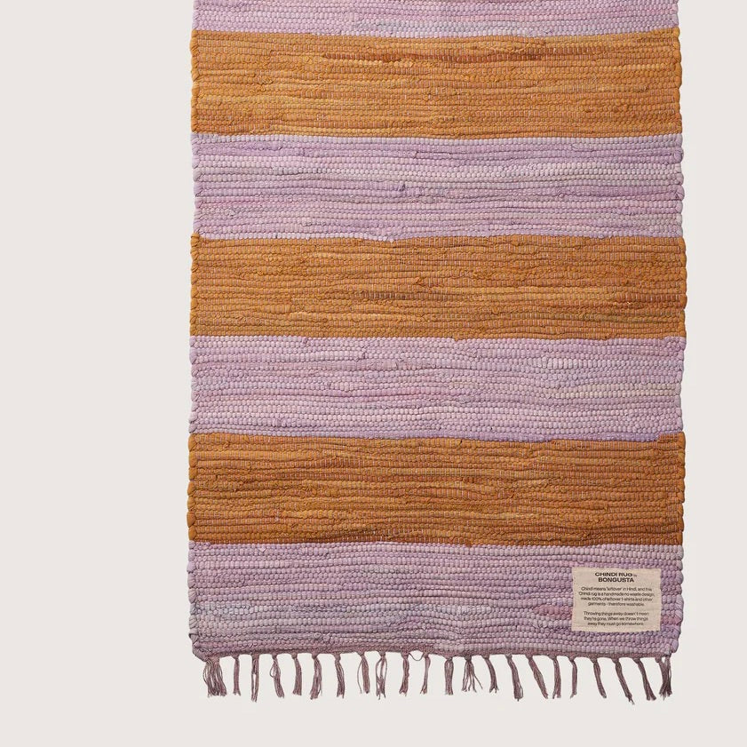 BONGUSTA Teppich „Chindi Rug Lilac & Golden 45×60 cm“ | Glanzstück in Pastell | BONGUSTA