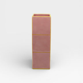 Table Machine Vase “Triple Tile” Pink & Yellow | Skulpturales Design | Table Machine