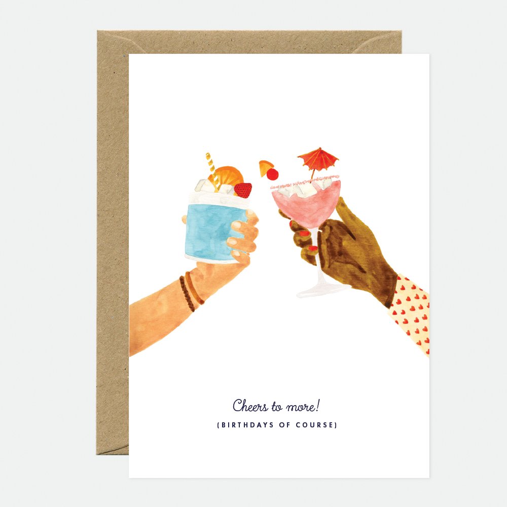 CLAIRE LEINA Grußkarte Claire Leina "Cheers to More" | A6 Klappkarten mit Recycling-Umschlag aus Frankreich