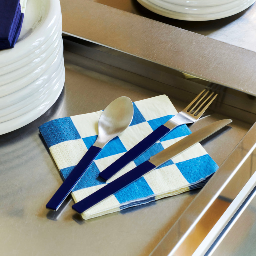 HAY Servietten „Off-White & Blues M Check“ | Set mit 20 Stück | HAY