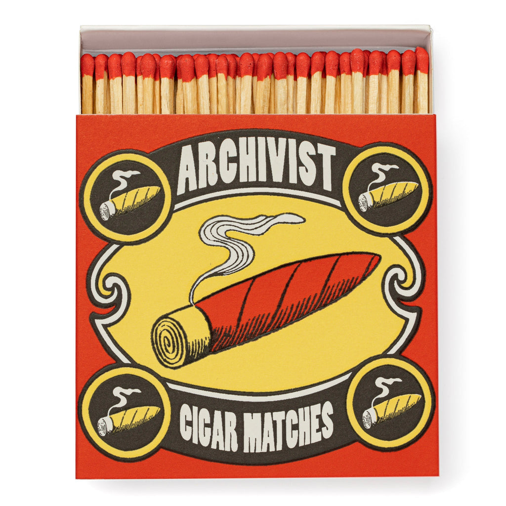Archivist Lange Streichhölzer "Cigar Matches" von The Archivist | 100 Stück in Square Matchbox