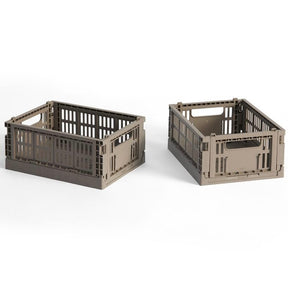 HAY Faltbox „Colour Crate Mini Warm Grey“ | 2er-Set in sanftem Grau | HAY