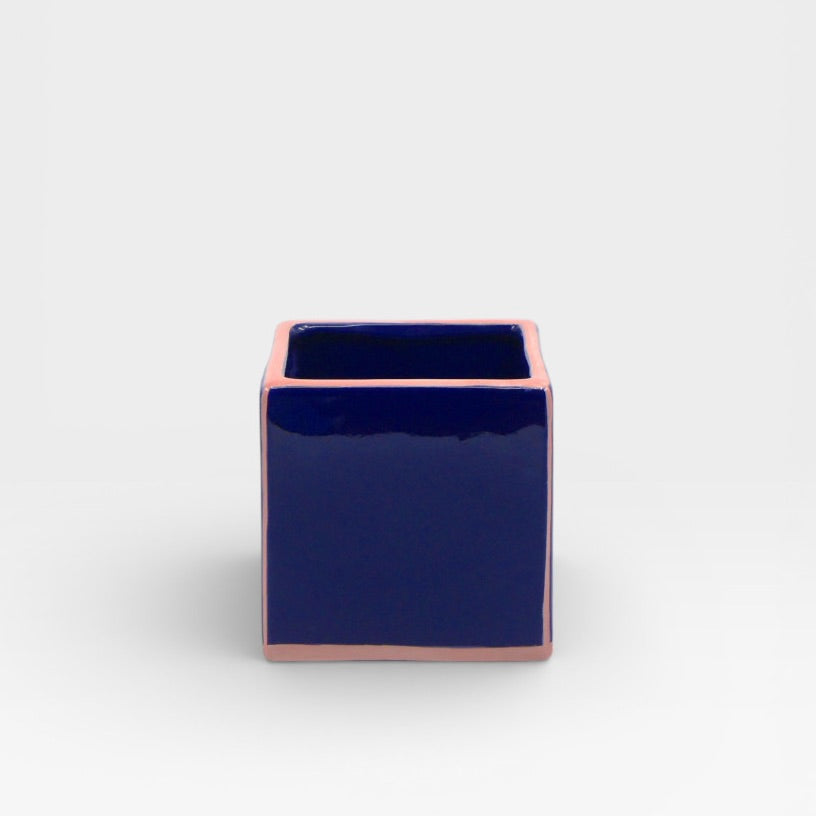 Table Machine Vase “Simple Tile” Blue & Pink | Minimalistisches Design | Table Machine