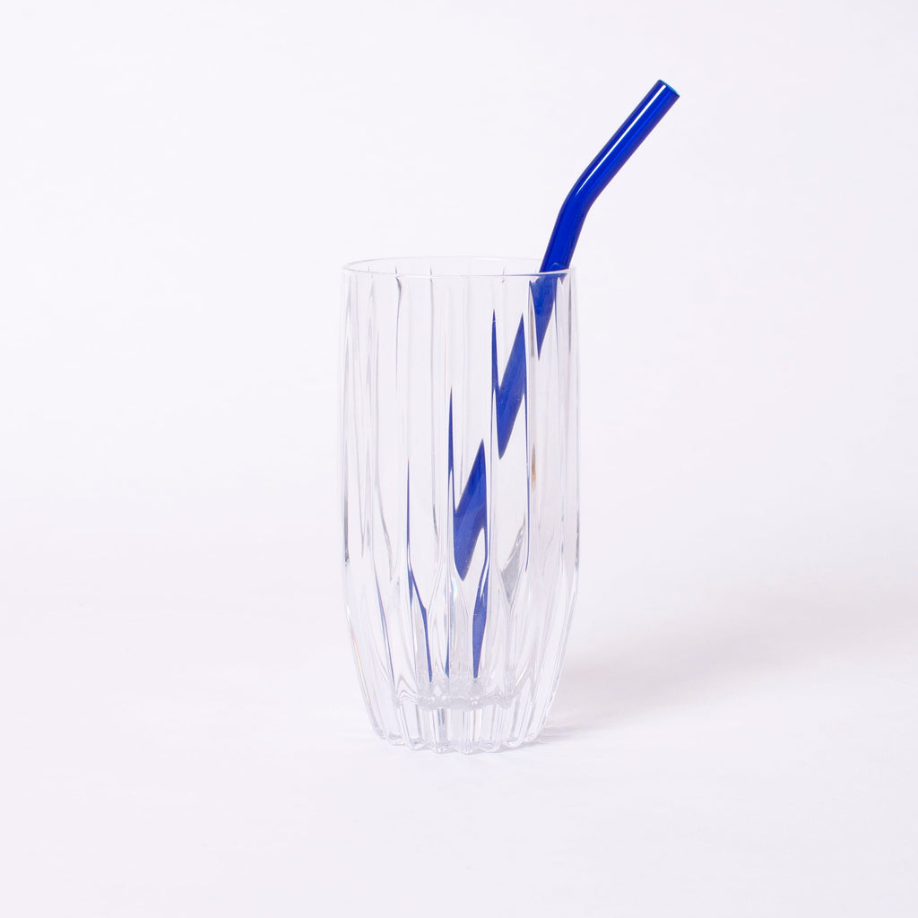SCHEE Trinkhalm aus Glas 20cm Dark Blue