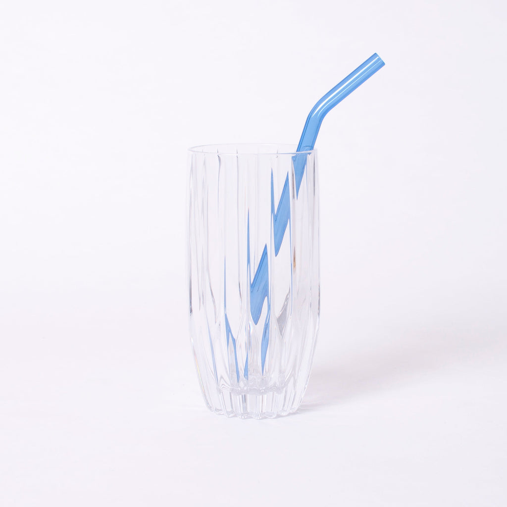 SCHEE Trinkhalm aus Glas 20cm Blue