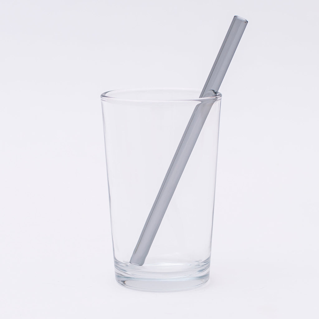SCHEE Trinkhalm aus Glas 15cm Grey