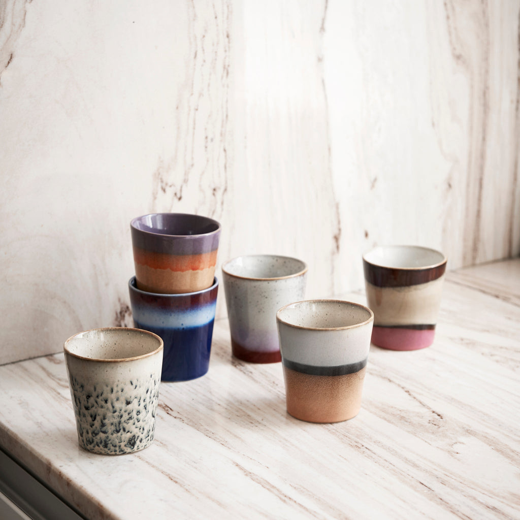 HKliving Tasse HKliving "70s Ceramics Dunes" | 180ml Steingut-Tasse im Retro-Design