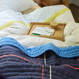 Hübsch Tagesdecke „Sen Dark Blue“ | 260 × 260 cm | Hübsch