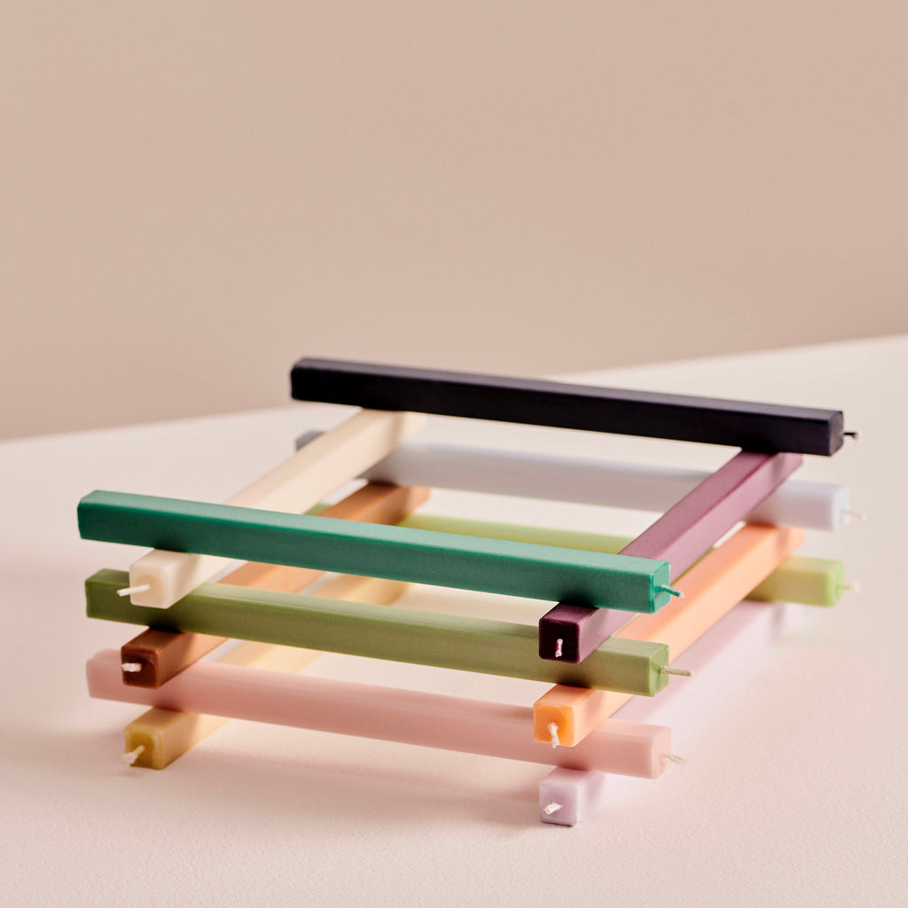 HAY Kerzen „Square Fresh“ | 4er-Set in klaren Farben | HAY