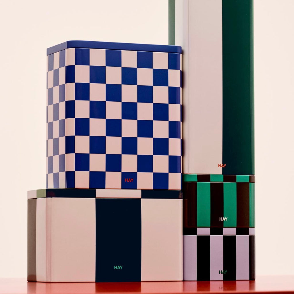 HAY Dose „Tin Container Large“ | Blue & Off-White | HAY