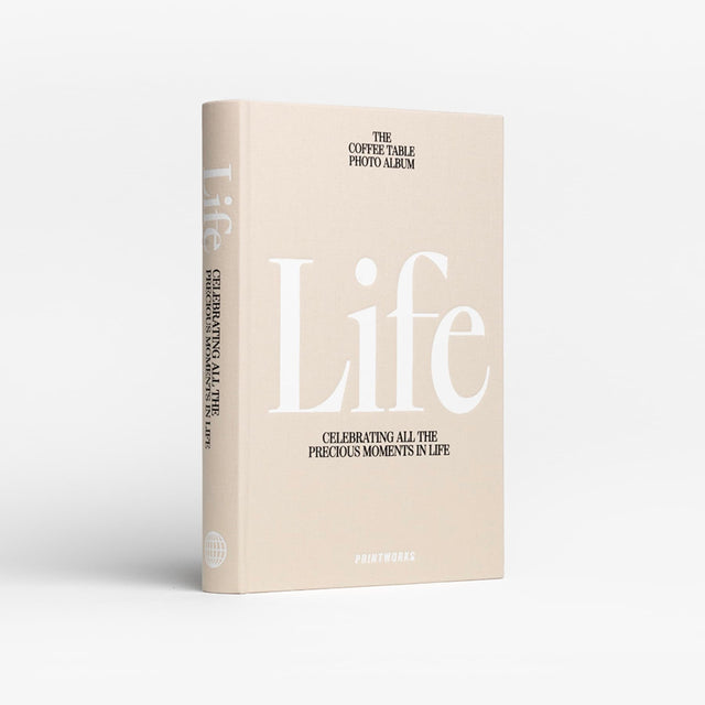 PRINTWORKS Fotobuch "Life" (Beige) | PRINTWORKS | Album mit Stoffeinband