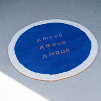 BONGUSTA Teppich „Amour Amour Amour 90 cm“ | Rund & voller Liebe | BONGUSTA