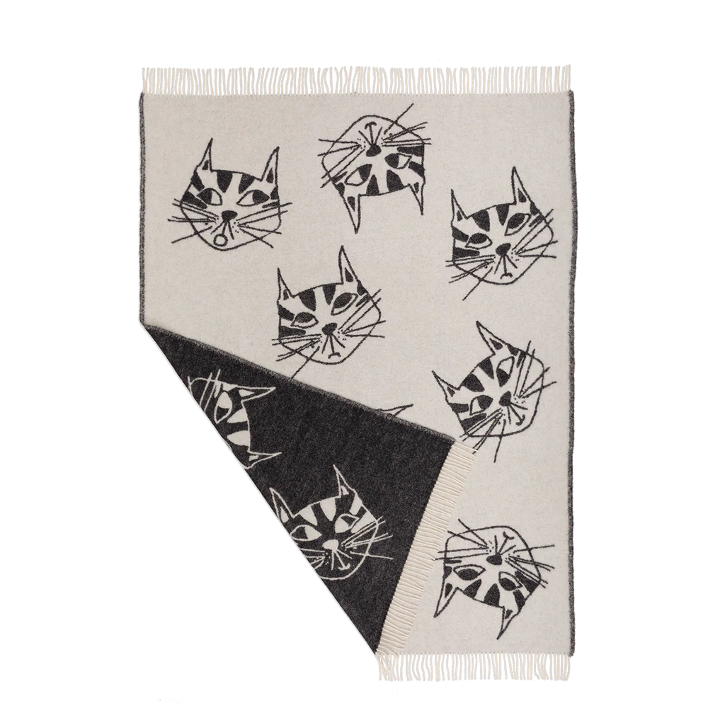 helen b Decke “Cats All Over” (130×170 cm) | Kuschelig mit Katzenmotiv | helen b