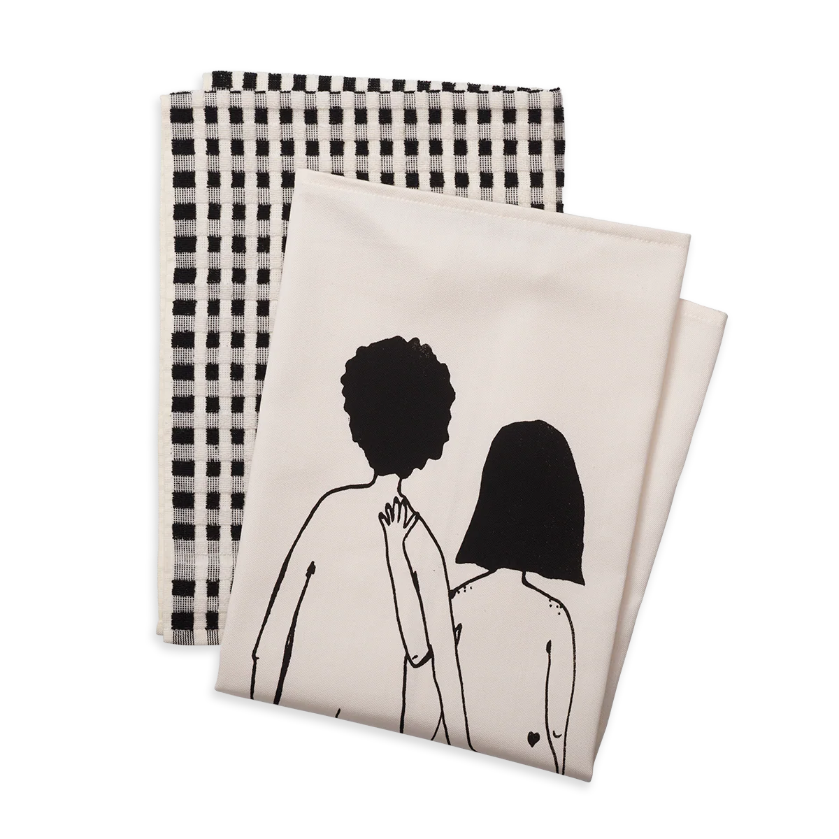 helen b Geschirrtücher “Naked Couple Back” (2er Set) | Frech & liebevoll | helen b
