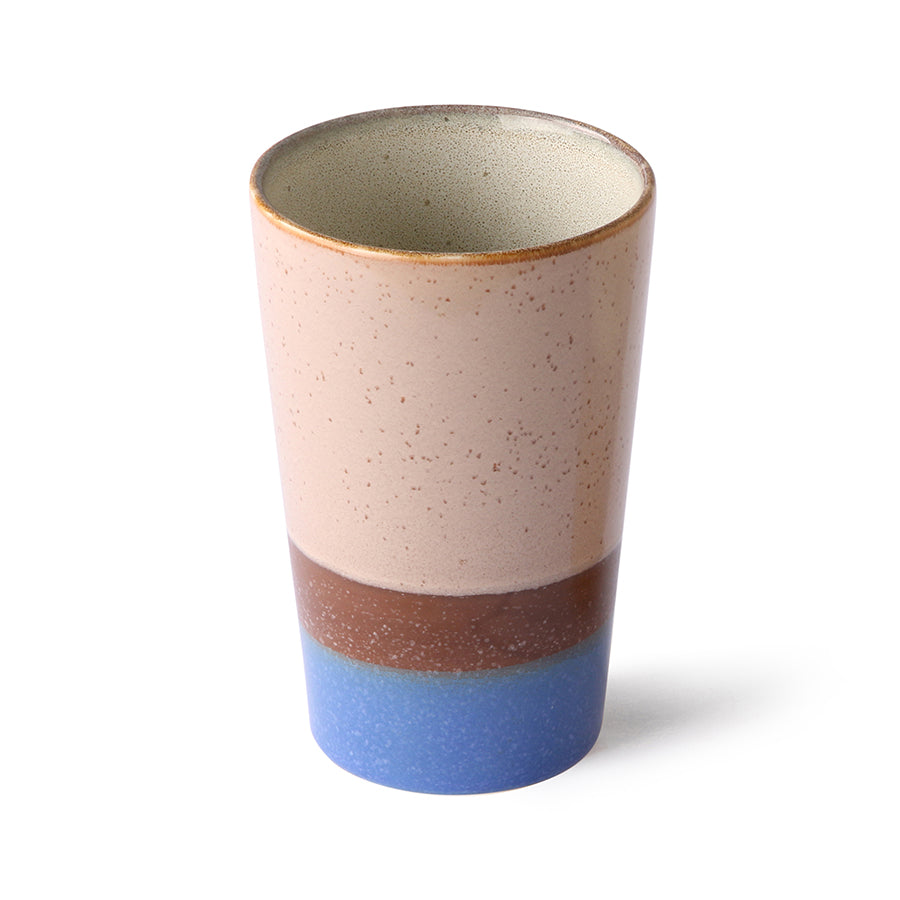 HKliving Tee Tasse HKliving "70s Ceramics Sky" | 180ml Steingut-Tasse im Retro-Design