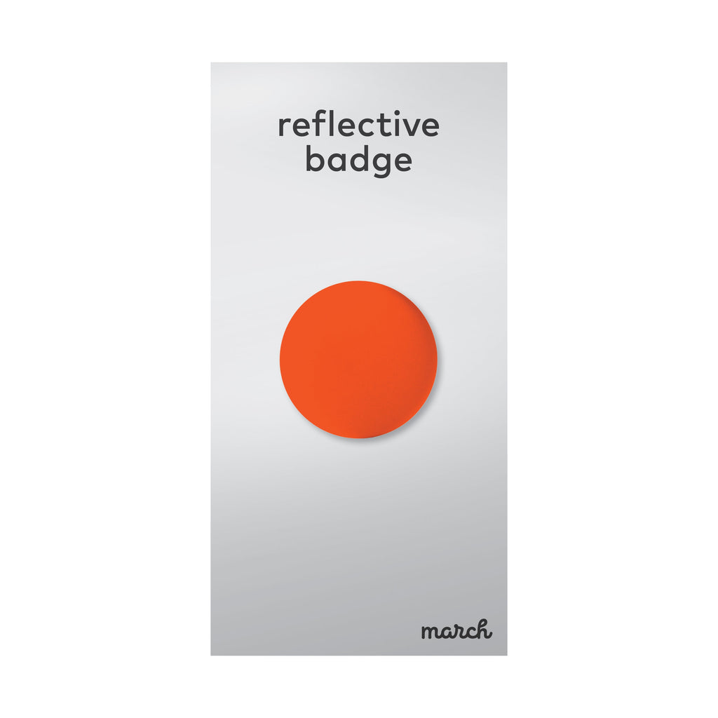 March Design Studio Reflective Badge Maxi Neon Orange