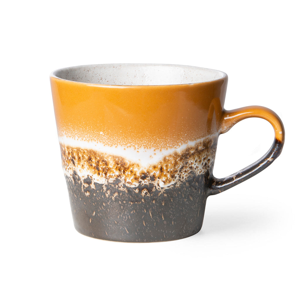 HKliving Cappucino Tasse HKliving "70s Ceramics Fire" | 300ml Steingut-Tasse im Retro-Design