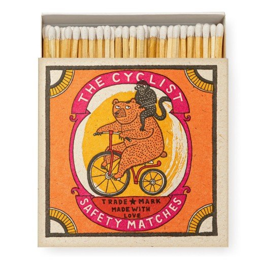 Archivist Lange Streichhölzer "The Cyclist" von The Archivist | 100 Stück in Square Matchbox