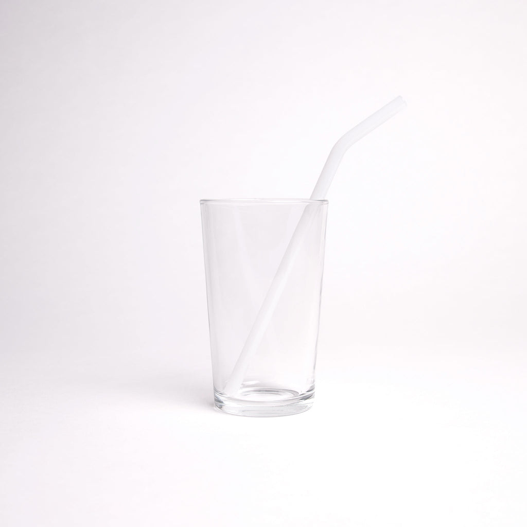 SCHEE Trinkhalm aus Glas 20cm White Frost