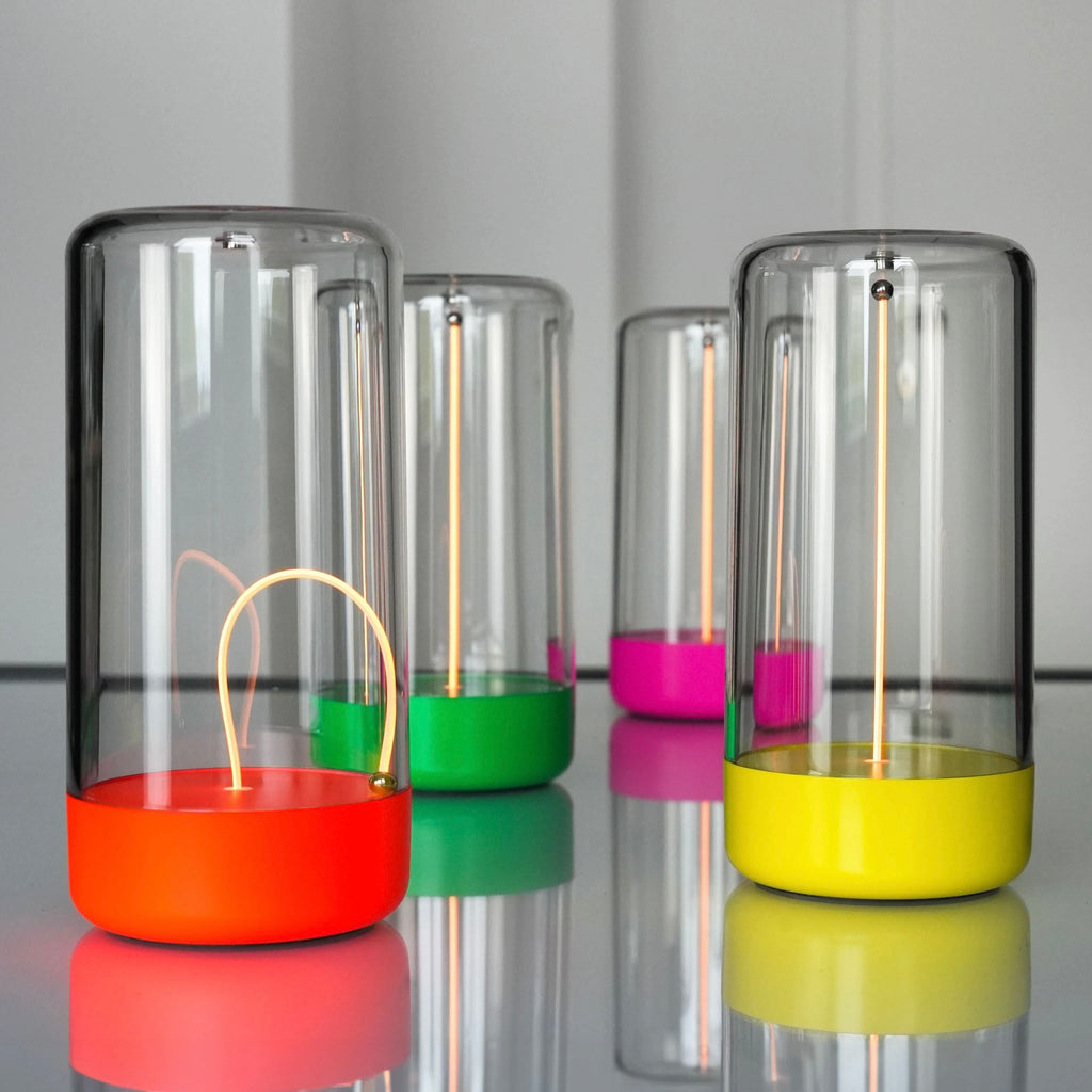 Sompex Tischleuchte “PULSE” | Dimmbar & leuchtend in Neonorange | Sompex