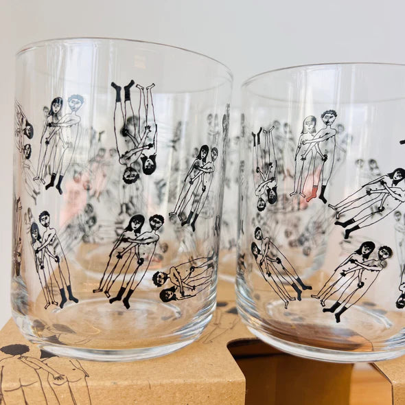 helen b Gläser-Set helen b "Naked Couple" | mit Illustrationen von Helen Blancheart (4 Stk.)