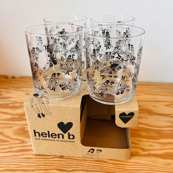 helen b Gläser-Set helen b "Naked Couple" | mit Illustrationen von Helen Blancheart (4 Stk.)