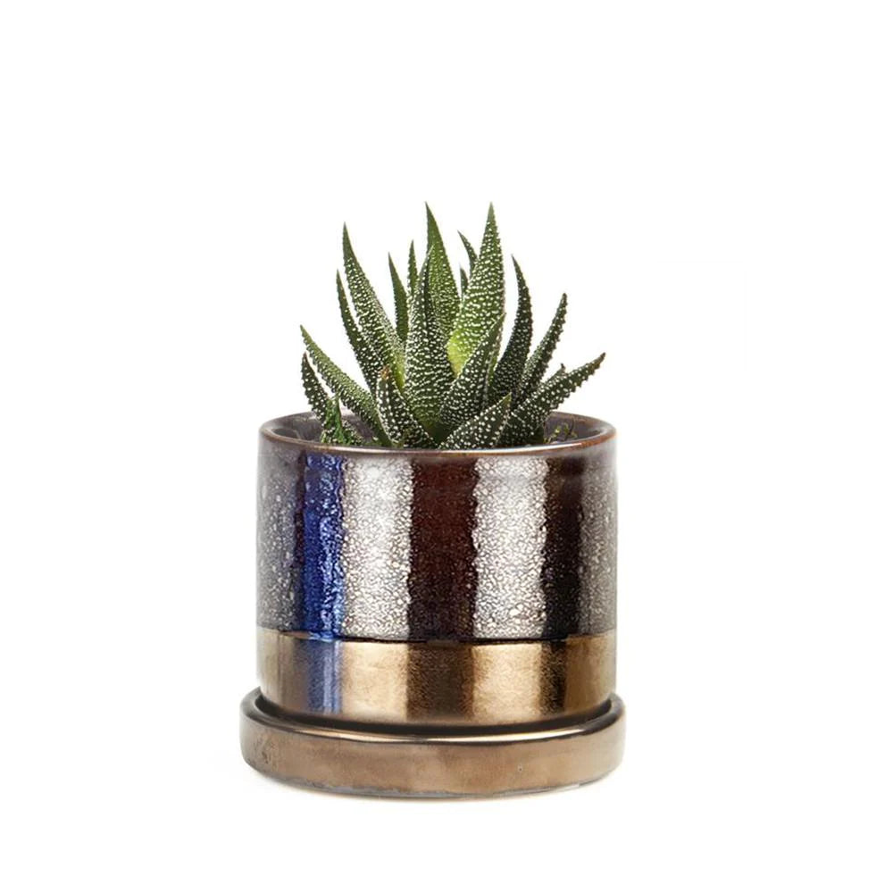 Chive Topf mit Untersetzer Glazed Modern 7,62cm (Bronze Speckles)