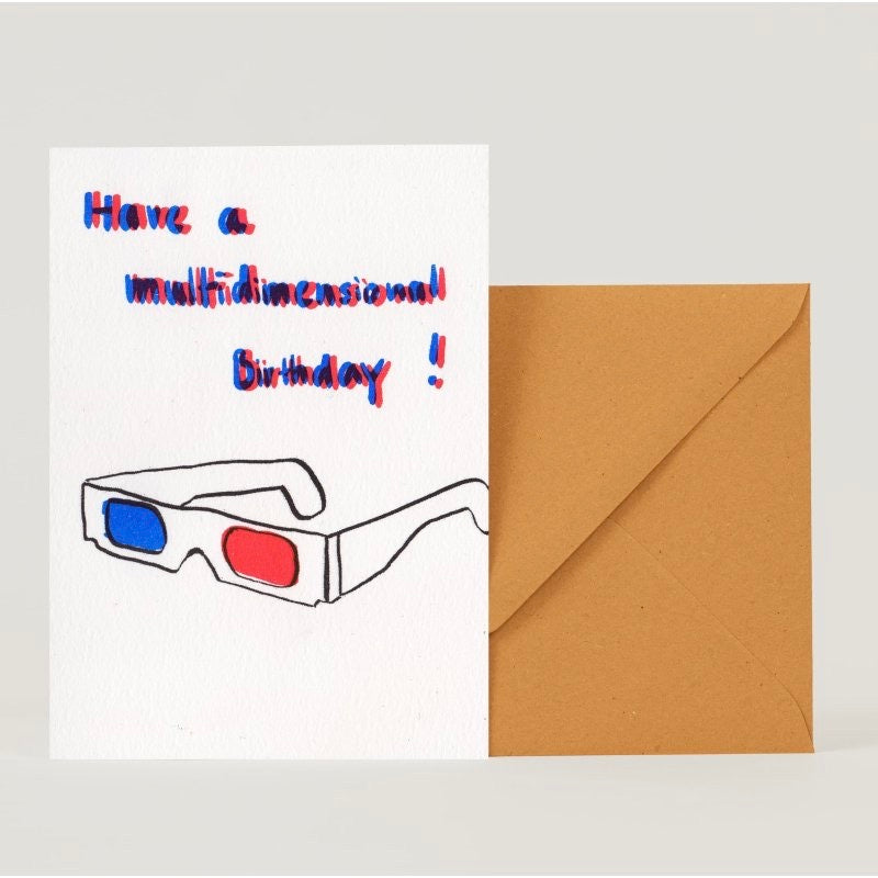 Superjuju Grußkarte "Have a multidimensional birthday" von Superjuju | Din-A6 Klappkarte mit passendem Umschlag