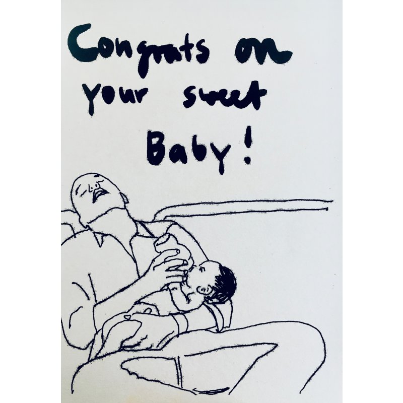 Superjuju Grußkarte "Congrats on your sweet baby" von Superjuju | Din-A6 Klappkarte mit passendem Umschlag