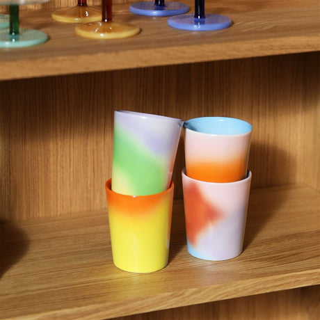&Klevering Tasse &Klevering Hue | 4er-Set mit Farbverlauf aus Porzellan in Large