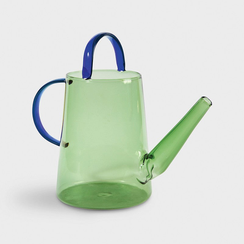&Klevering Wasserkanne &Klevering "Loop Green" | Glaskanne für Zimmerpflanzen in Grün