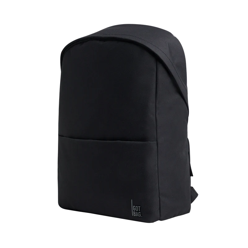 GOT BAG Rucksack Got Bag "Easy Pack Zip (Black)" | praktischer Rucksack aus Ocean Impact Plastic in schwarz