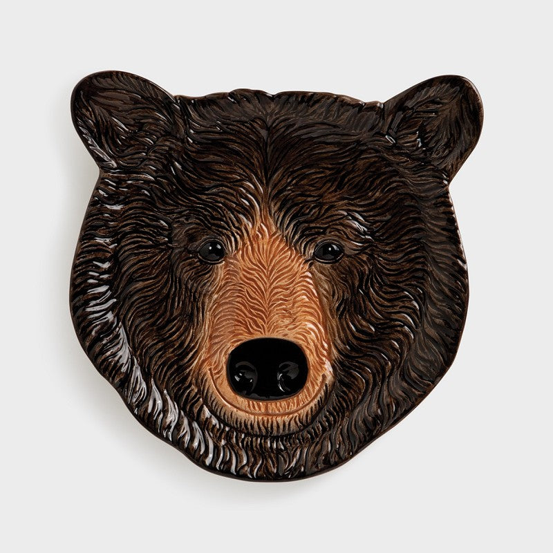 &Klevering Teller "Black Bear" von &Klevering | Hochwertiger Porzellan-Teller im Bären-Design