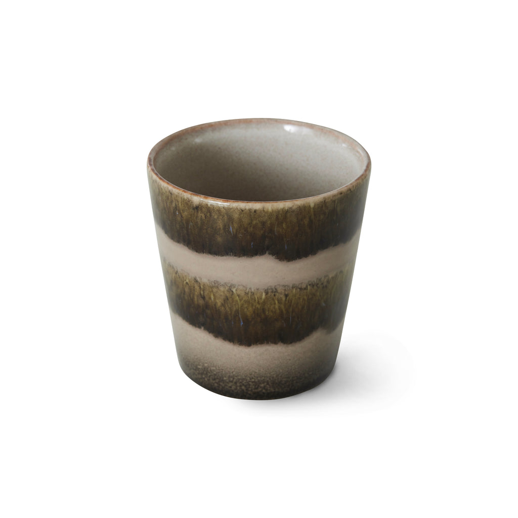 HKliving Tasse HKliving "70s Ceramics Fern" | 180ml Steingut-Tasse im Retro-Design