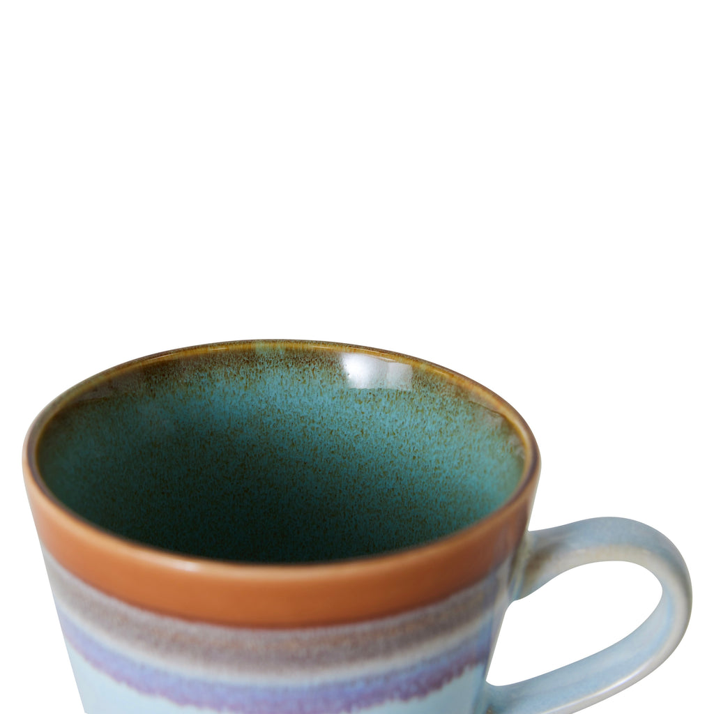 HKliving Cappucino Tasse HKliving "70s Ceramics Ash" | 300ml Steingut-Tasse im Retro-Design