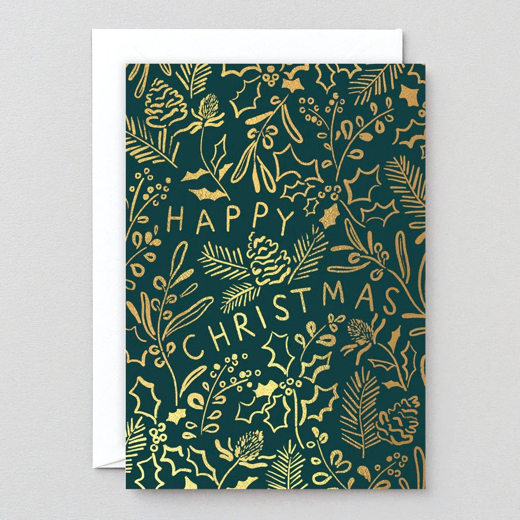 WRAP Grußkarte "Happy Christmas Holly & Thistle" von WRAP aus London | Frohe Weihnachten mit traditionellem Flair