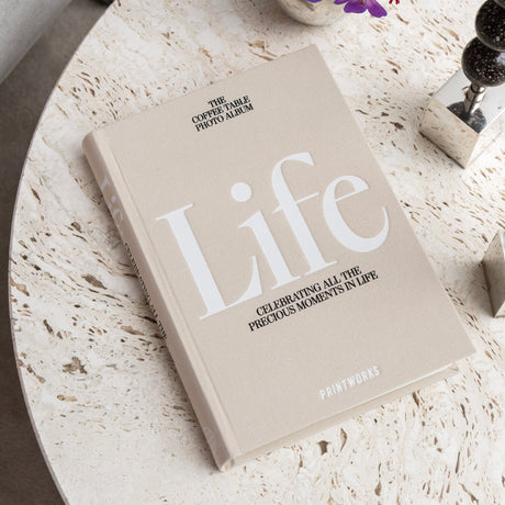 PRINTWORKS Fotoalbum "Life" (Beige) | PRINTWORKS | Album mit elegantemStoffeinband