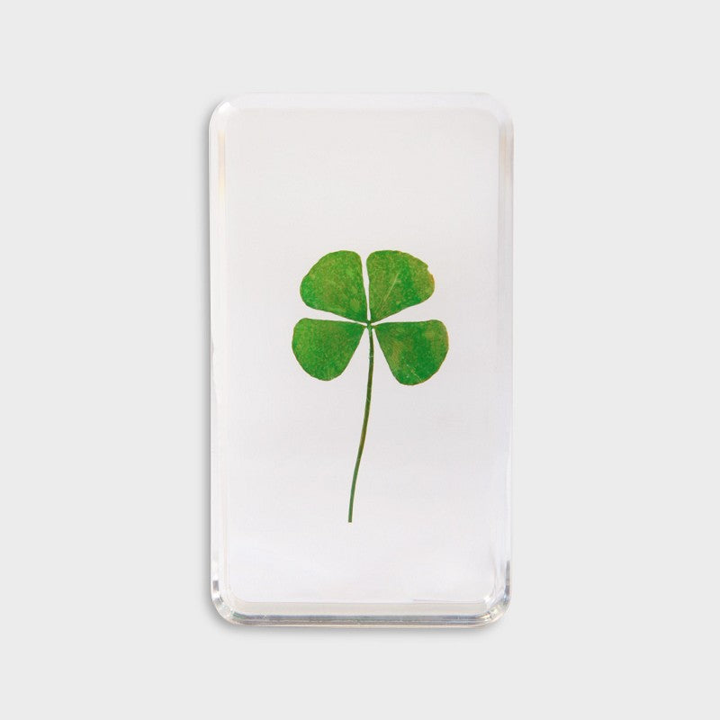 &Klevering Cube „Lucky Clover“ | Dekorativer Resin-Block mit Glücksmotiv | &Klevering