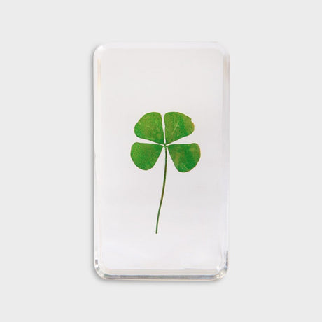 &Klevering Cube „Lucky Clover“ | Dekorativer Resin-Block mit Glücksmotiv | &Klevering