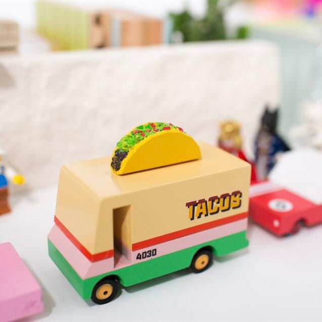 Candylab Toys Candycar Candylab “Taco Van” | Retro-Holzauto im Streetfood-Stil