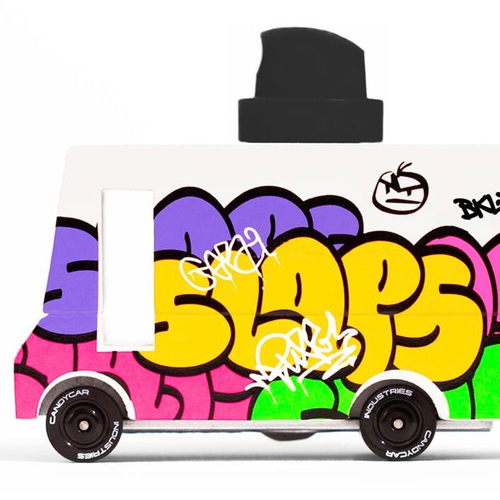 Candylab Toys Candycar Candylab “Graffiti Black Van” | Schwarzes Design-Holzauto