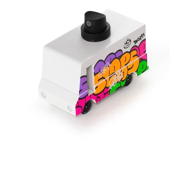 Candylab Toys Candycar Candylab “Graffiti Black Van” | Schwarzes Design-Holzauto