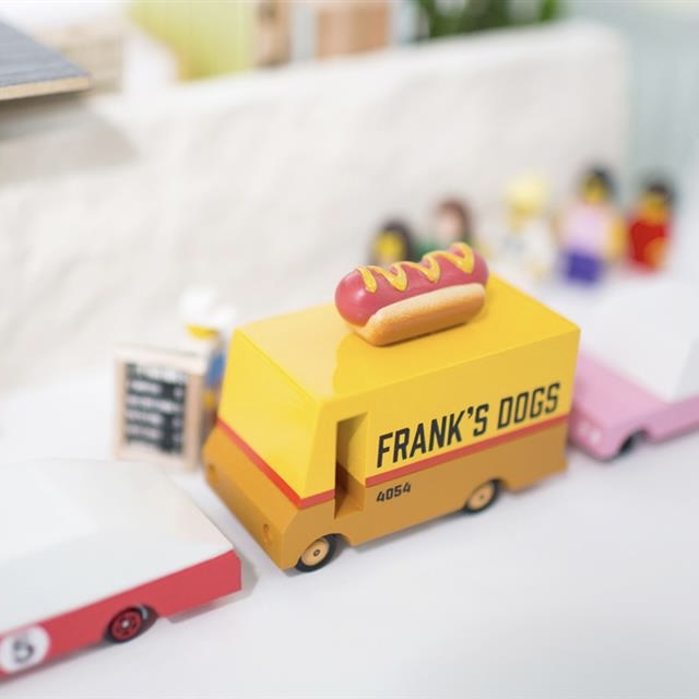 Candylab Toys Candycar Candylab “Hot Dog Van” | Kultiges Imbiss-Holzauto